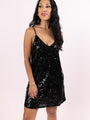 Merry Mood Black Sequin Mini Dress