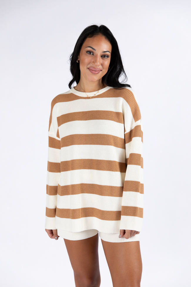 Sign Of The Times Ivory and Tan Striped Sweater Set DOORBUSTER