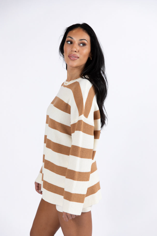 Sign Of The Times Ivory and Tan Striped Sweater Set DOORBUSTER