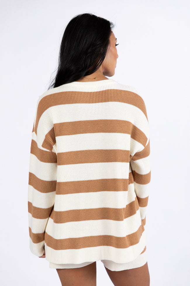 Sign Of The Times Ivory and Tan Striped Sweater Set DOORBUSTER