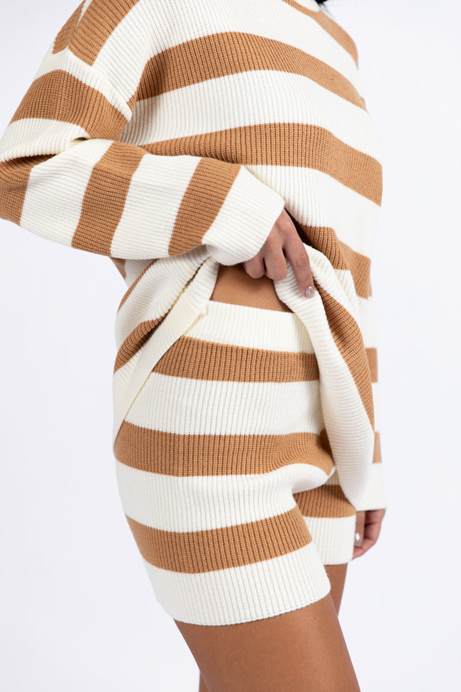 Sign Of The Times Ivory and Tan Striped Sweater Set DOORBUSTER