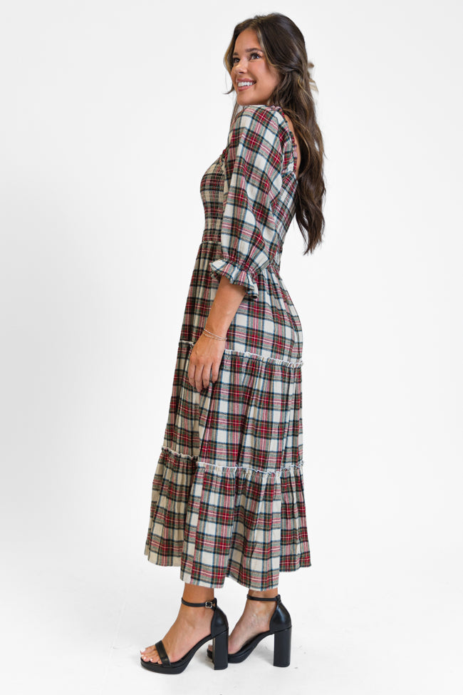 Time For Cheer Multi Plaid Midi Dress