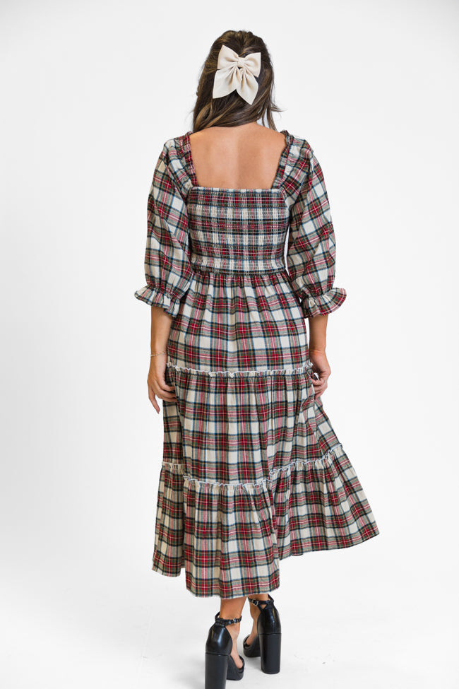 Time For Cheer Multi Plaid Midi Dress