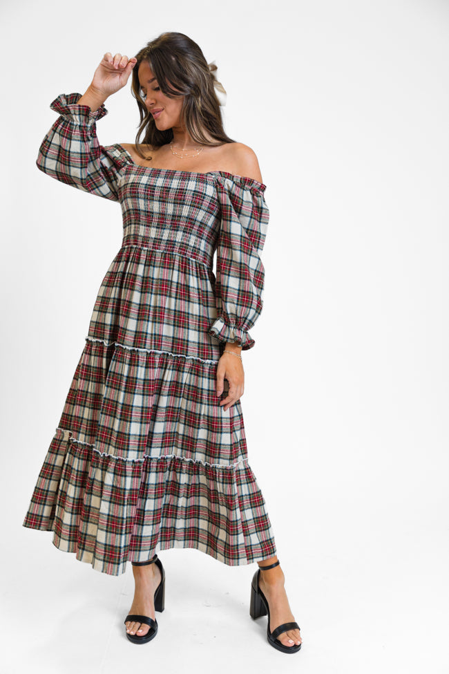 Time For Cheer Multi Plaid Midi Dress