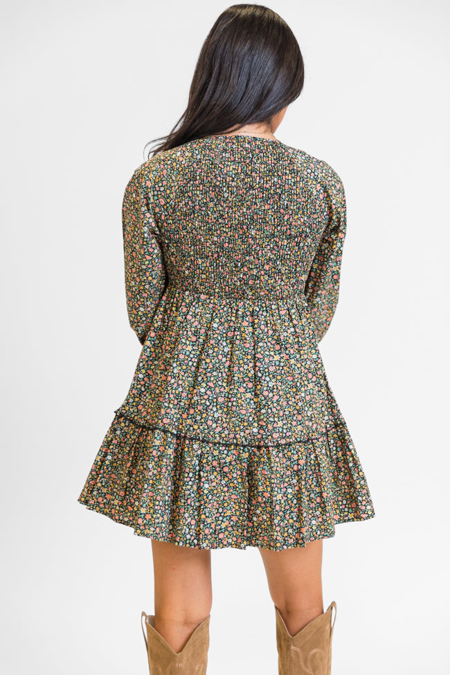 Here We Are Multi Floral Print Dress