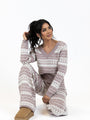 Full Of Charm Mocha and Ivory Fair Isle Lounge Set