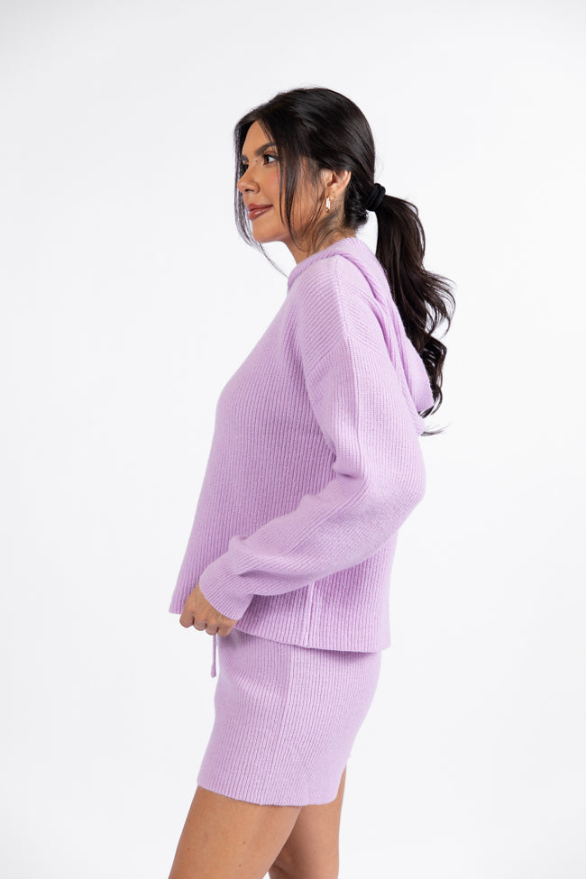 Cloud Chaser Lilac Sweater Knit Hoodie DOORBUSTER