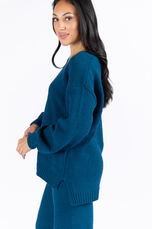 Cozy For Keeps Navy V-Neck Sweater DOORBUSTER