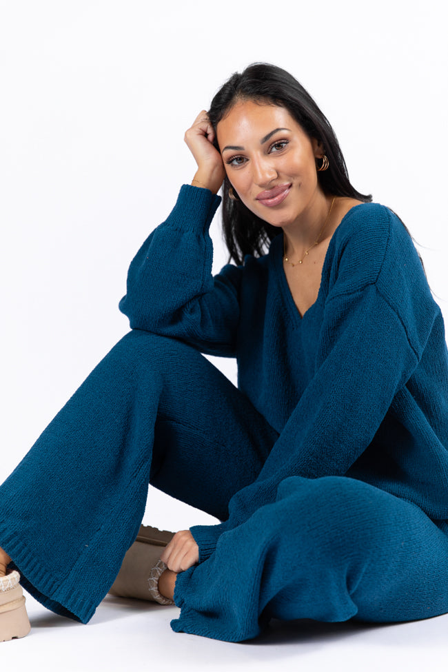 Cozy For Keeps Navy V-Neck Sweater DOORBUSTER