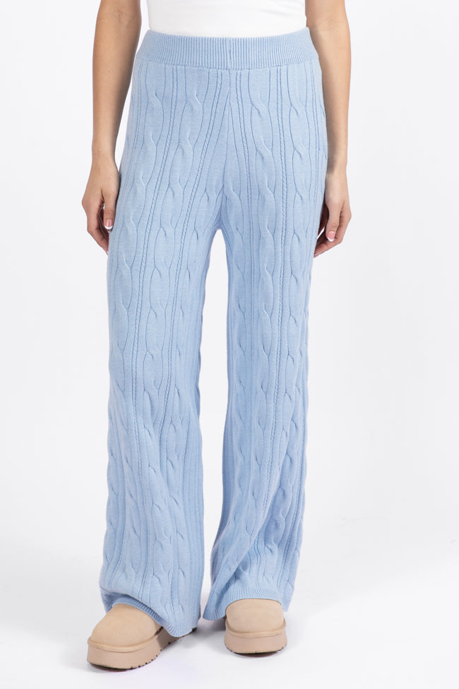 Forever Winter Light Blue Cable Knit Sweater Lounge Pants DOORBUSTER