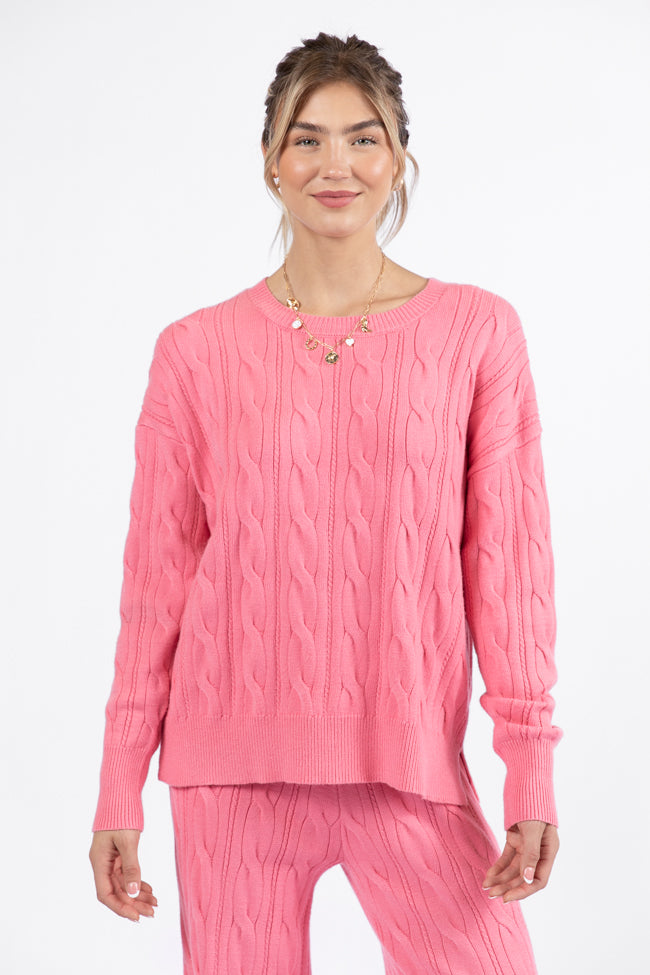 Forever Winter Rose Cable Knit Sweater Lounge Top DOORBUSTER