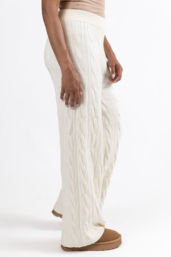 Forever Winter Ivory Cable Knit Sweater Lounge Pants Macy Blackwell X Pink Lily