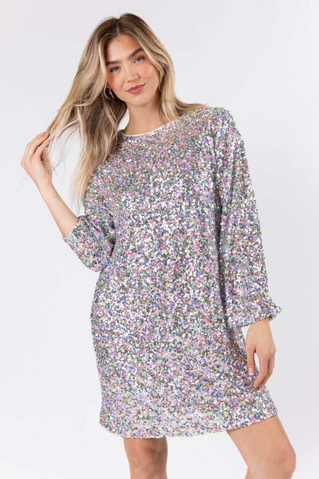 In A New Light Multi Sequin Mini Dress