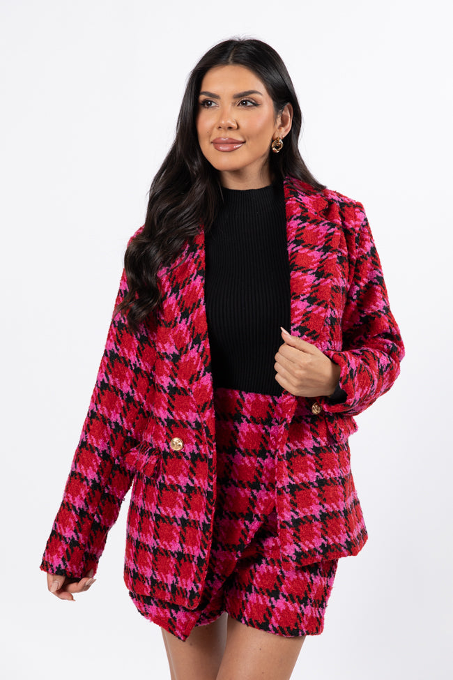 That's Life Multi Houndstooth Blazer