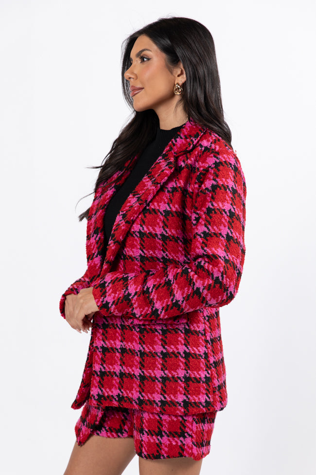 That's Life Multi Houndstooth Blazer