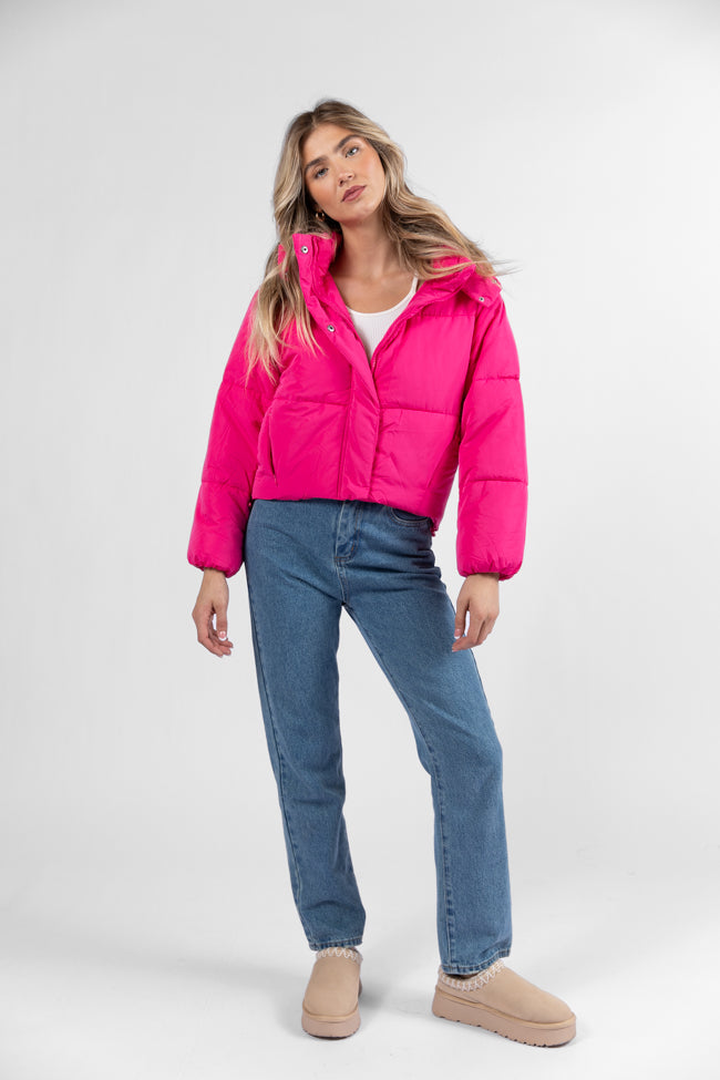 Called It Fuchsia Hooded Puffer Jacket DOORBUSTER- Coming Soon