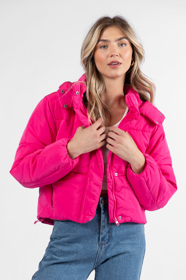 Called It Fuchsia Hooded Puffer Jacket DOORBUSTER- Coming Soon