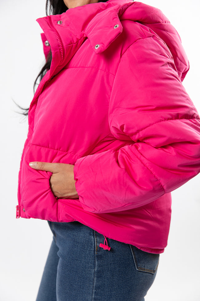 Called It Fuchsia Hooded Puffer Jacket DOORBUSTER- Coming Soon