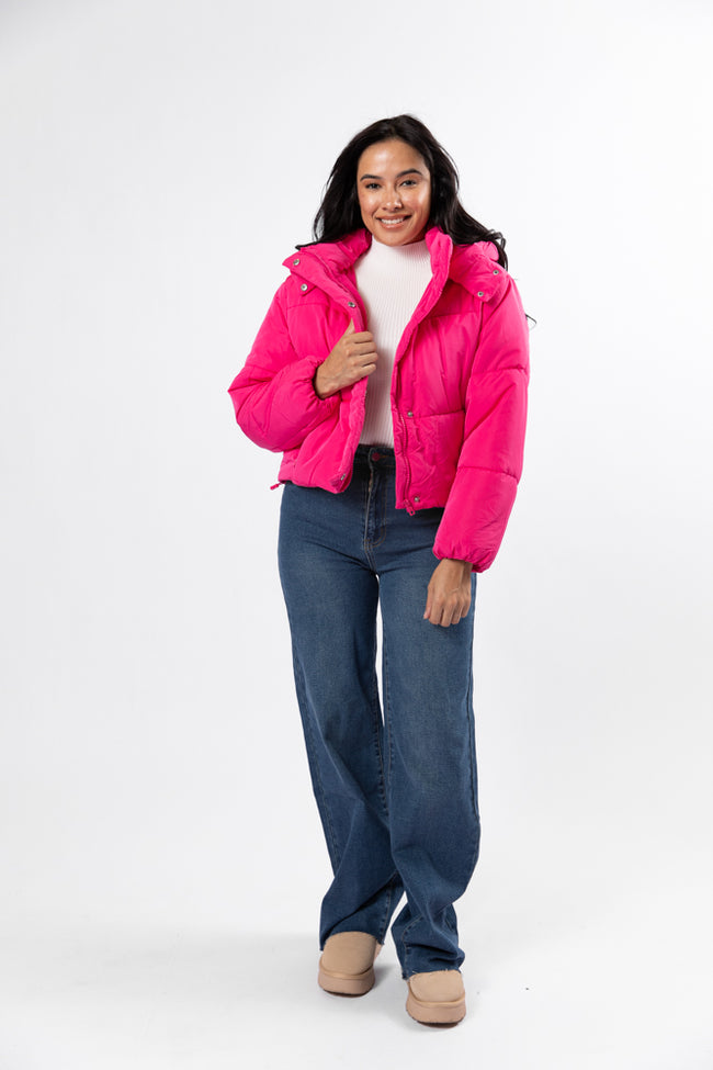 Called It Fuchsia Hooded Puffer Jacket DOORBUSTER- Coming Soon