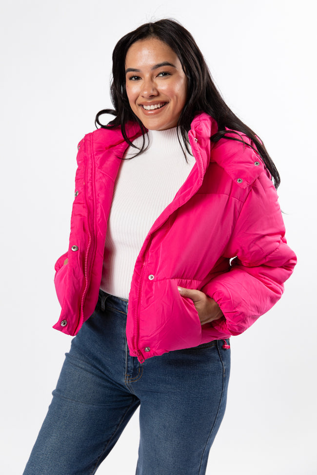 Called It Fuchsia Hooded Puffer Jacket DOORBUSTER- Coming Soon