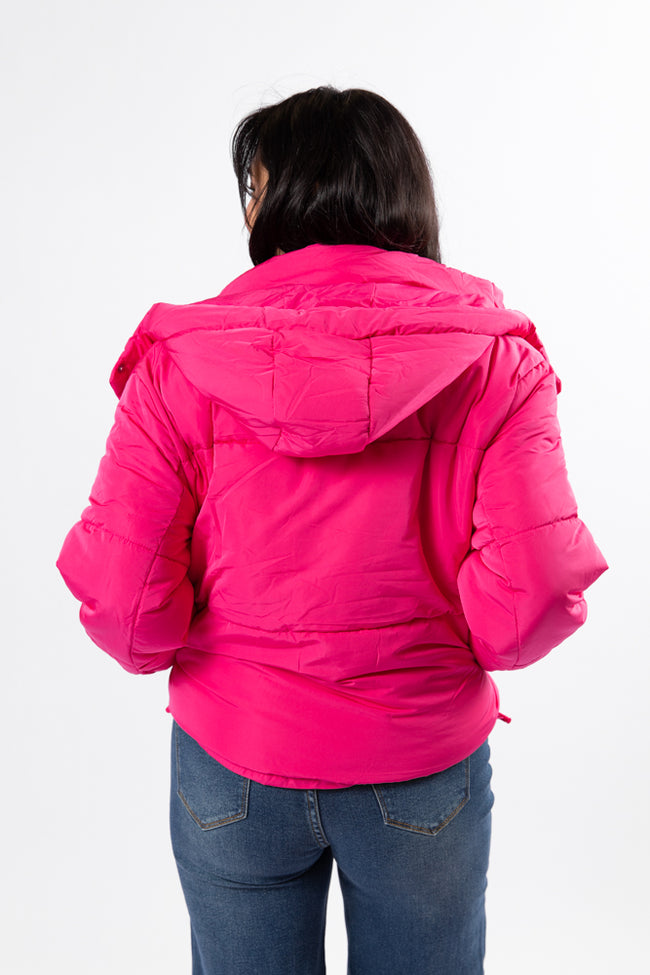 Called It Fuchsia Hooded Puffer Jacket DOORBUSTER- Coming Soon