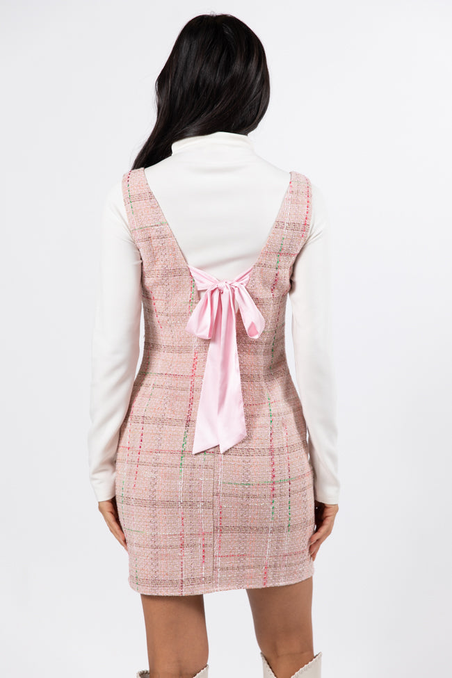 I've Got Dreams Pink Tweed Dress