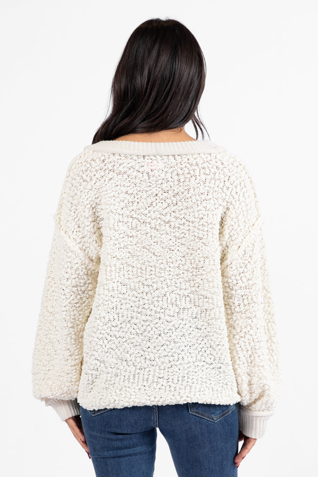 Breath Of Fresh Air Cream Textured Cardigan DOORBUSTER