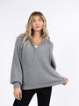 Signature Move Grey Fuzzy Quarter Zip Pullover DOORBUSTER