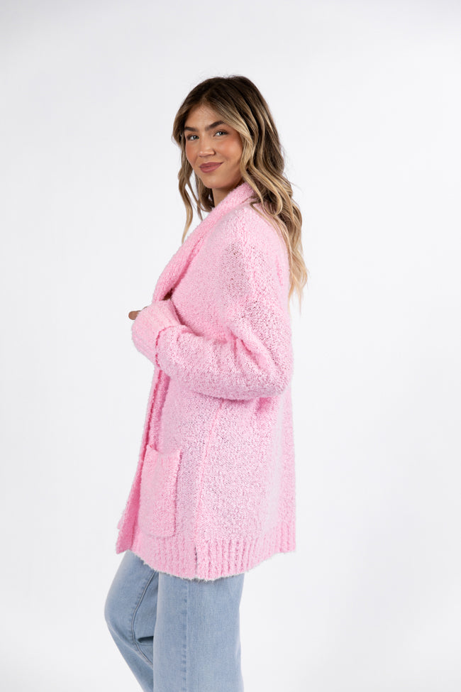 All Time Fav Pink Fuzzy Cardigan DOORBUSTER