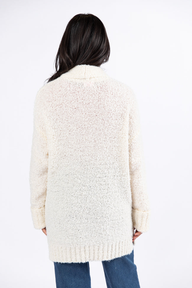 All Time Fav Cream Fuzzy Cardigan DOORBUSTER