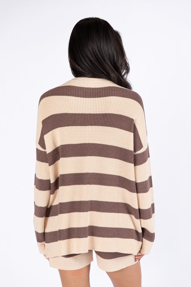 Sign Of The Times Brown and Tan Striped Sweater Set DOORBUSTER