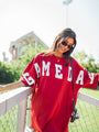 First In Line Crimson Gameday Sequin Dress