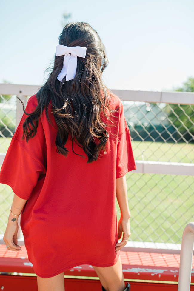 First In Line Crimson Gameday Sequin Dress