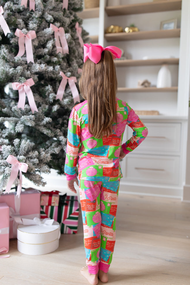 Kid's Under The Stars In Letters To Santa Bamboo Pajama Set