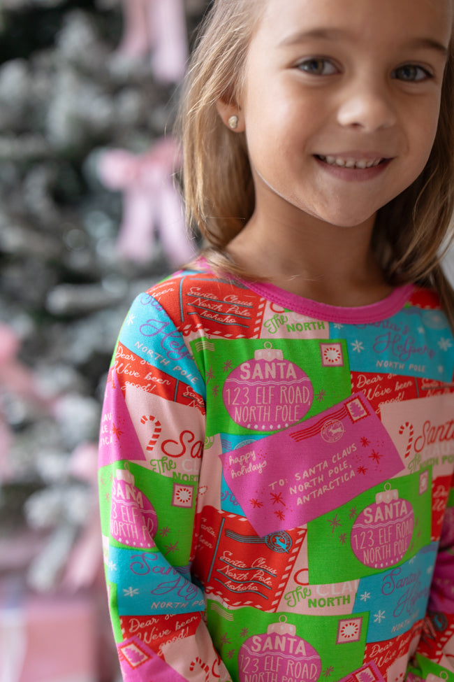 Kid's Under The Stars In Letters To Santa Bamboo Pajama Set