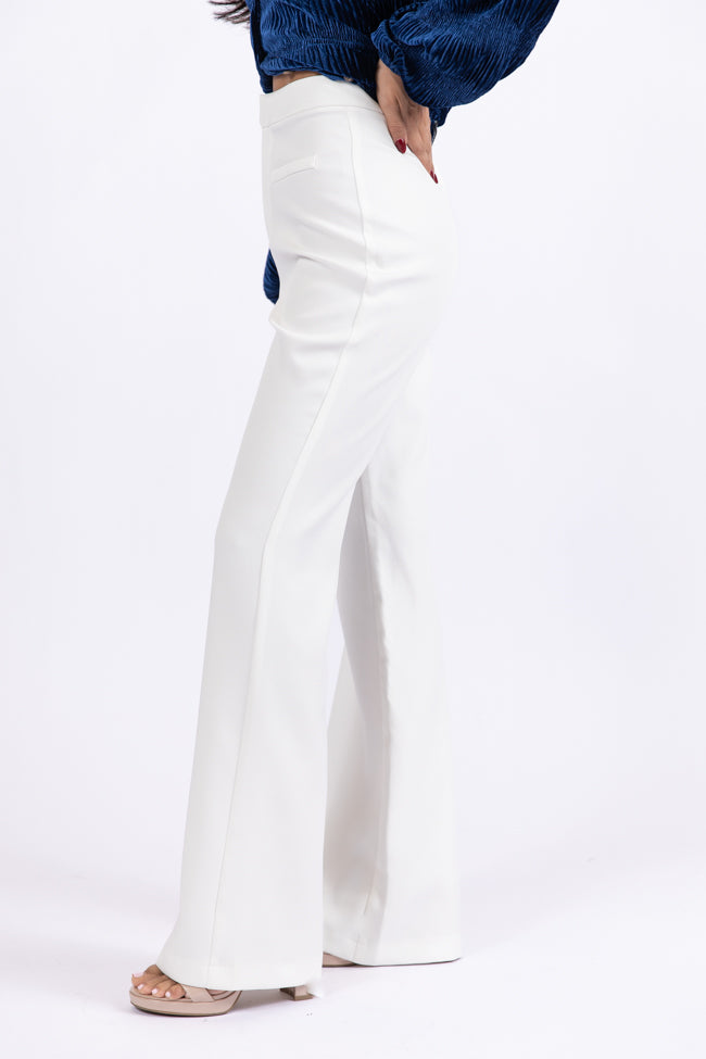 Beyond Romance White Flare Trousers