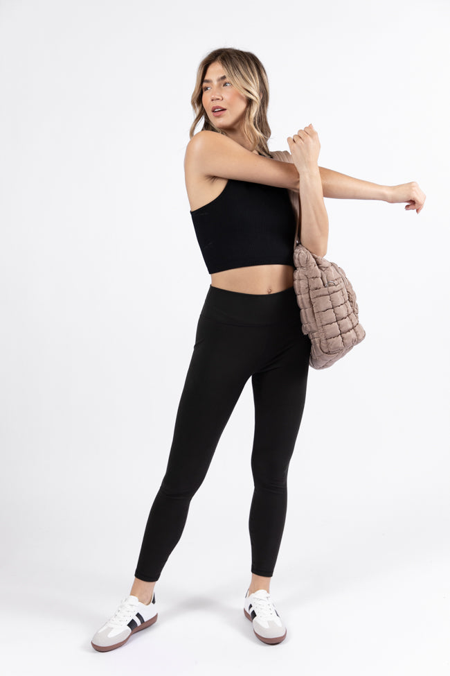 Embrace The Joy Black Brushed Knit Lounge Leggings DOORBUSTER