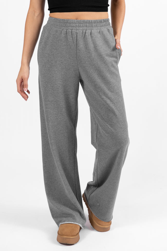 Before You Go Grey Wide Leg Sweatpants DOORBUSTER