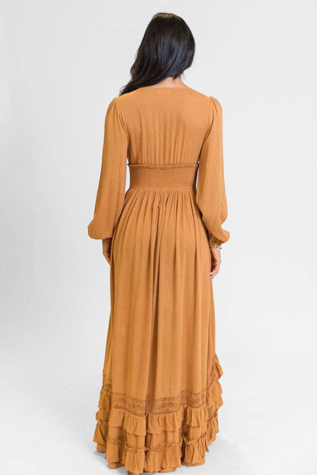 Lucky To Have You Camel Maxi Dress