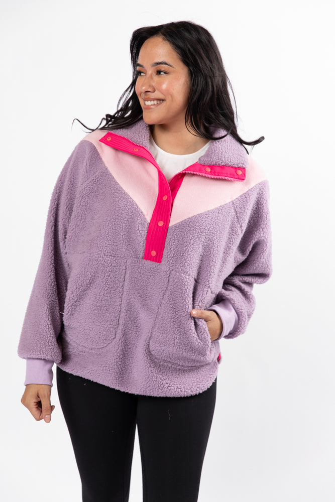 HTF outlet VS Pink M Sherpa Pullover