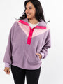 Good Feelings Purple Multi Colorblock Sherpa Pullover DOORBUSTER