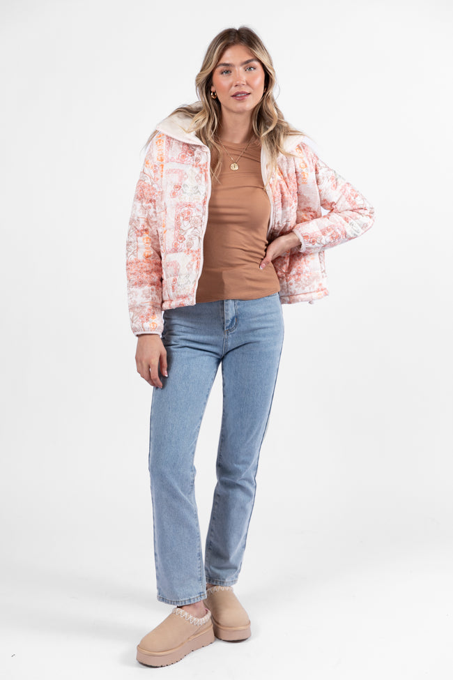 Vail Valley Pink Multi Patch Floral Quilted Zip Up Jacket DOORBUSTER- Coming Soon