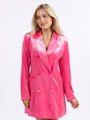 Never Bothered Me Pink Blazer Style Velvet Dress