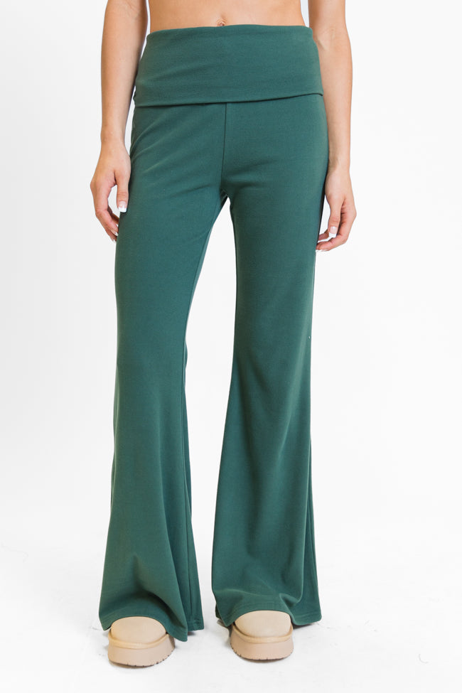 In A Dream Evergreen Foldover Band Super Soft Flare Pants