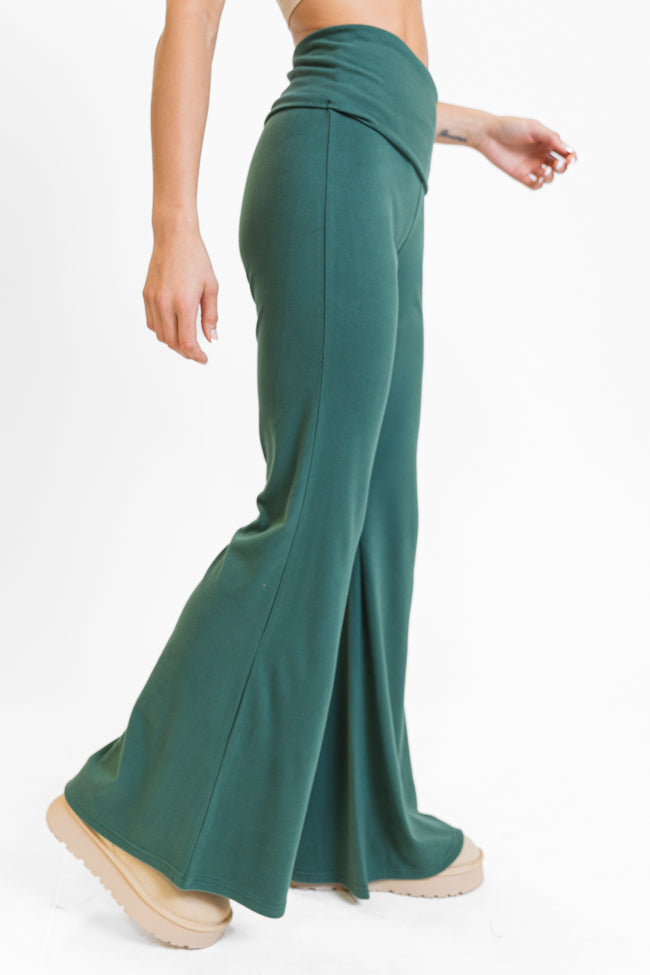 In A Dream Evergreen Foldover Band Super Soft Flare Pants