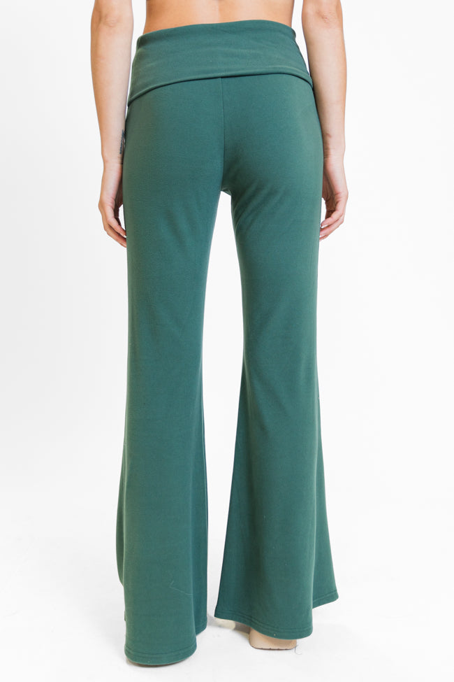 In A Dream Evergreen Foldover Band Super Soft Flare Pants