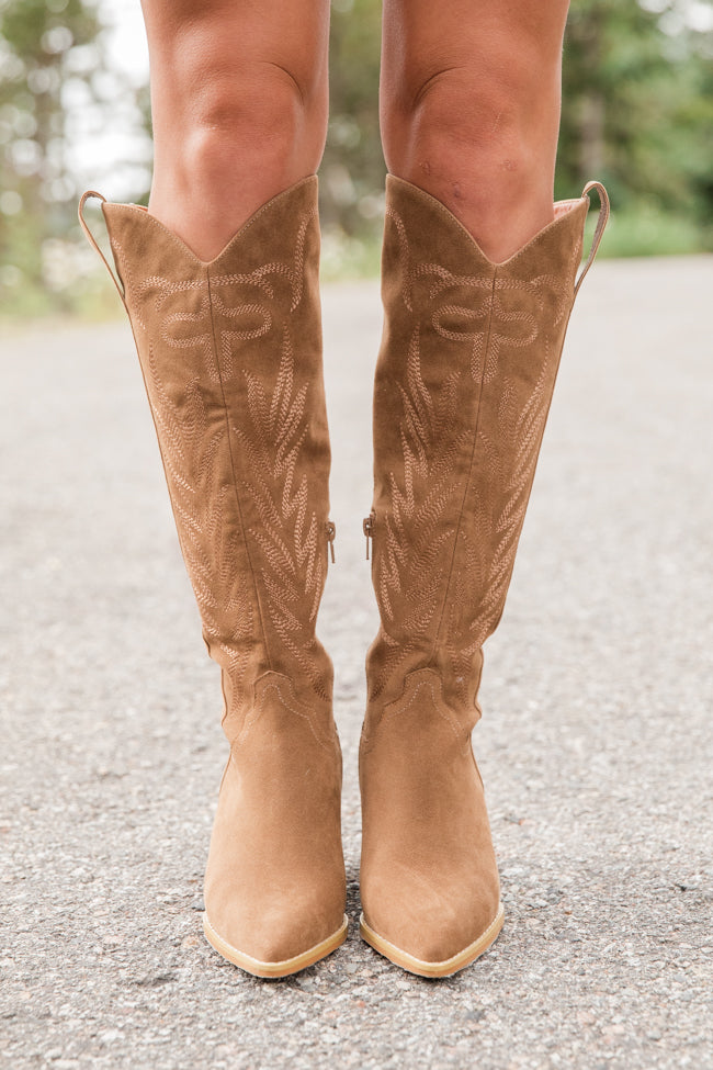 Sweeney Brown Embroidered Tall Boot