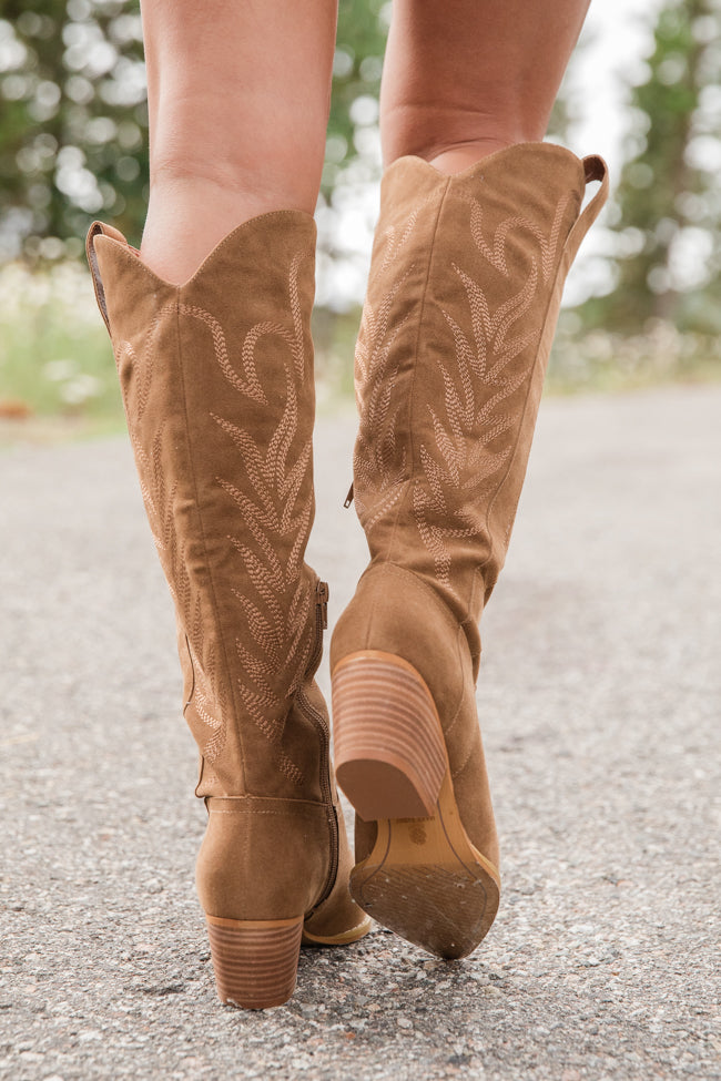 Sweeney Brown Embroidered Tall Boot