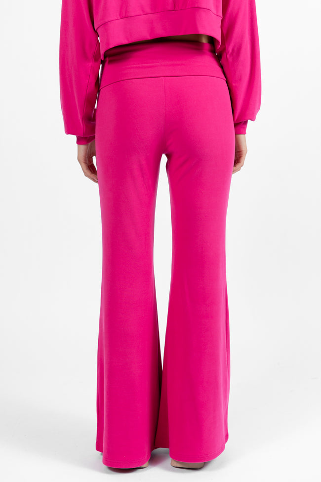 In A Dream Pink Foldover Band Super Soft Flare Pants DOORBUSTER