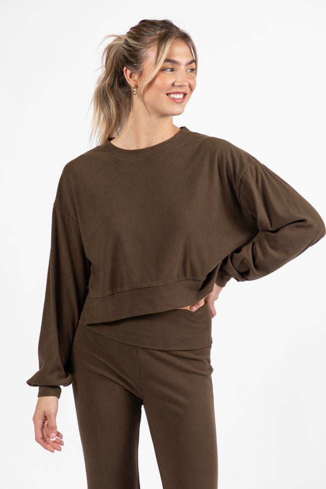 In A Dream Brown Super Soft Pullover DOORBUSTER